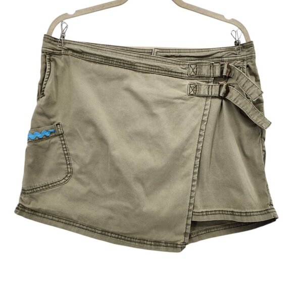 Anthropologie Hei Hei Womens 12 Skort Wrap Distressed Khaki Skirt Boho Preppy - Picture 1 of 10